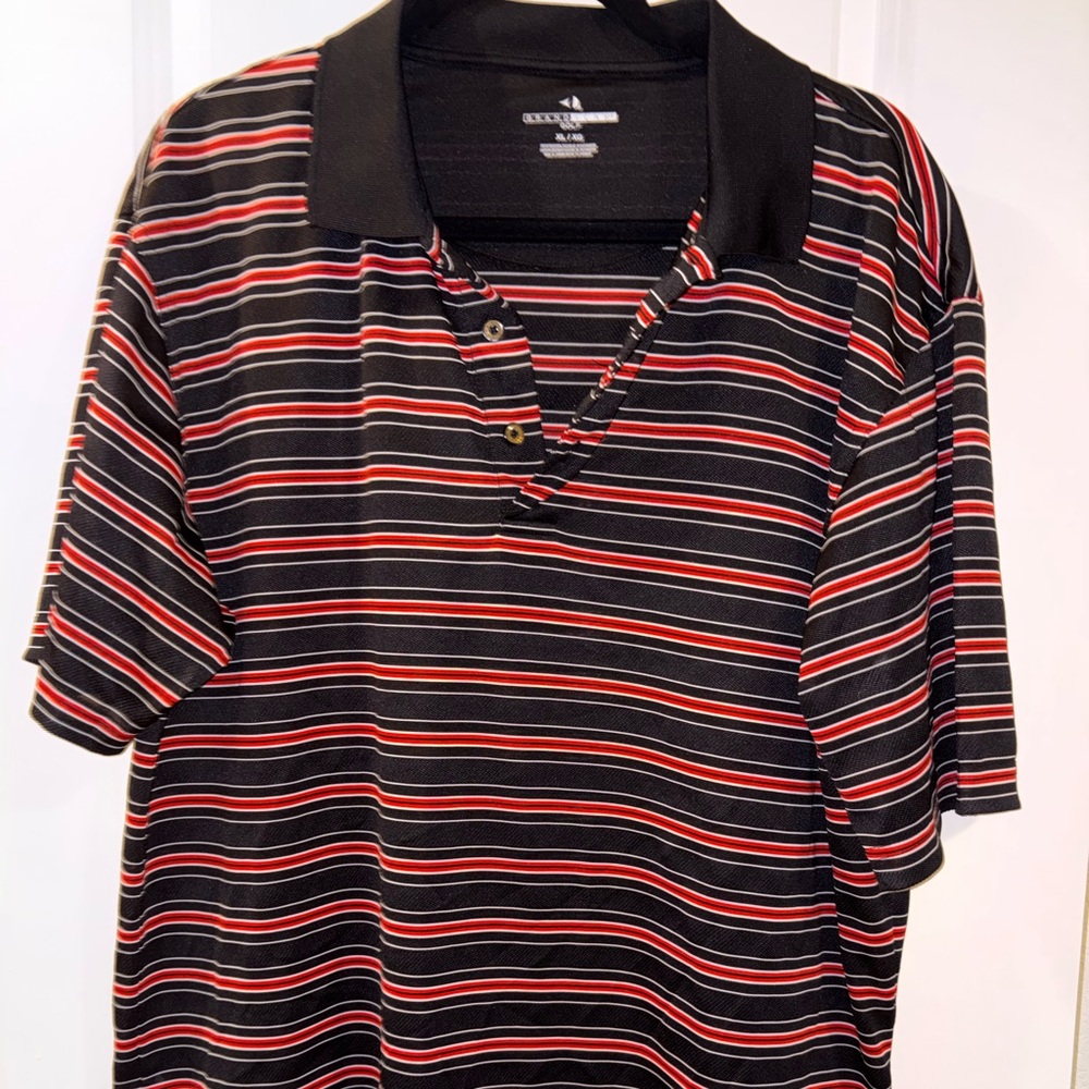 Grand Slam Black and Red Striped Polo Shirt